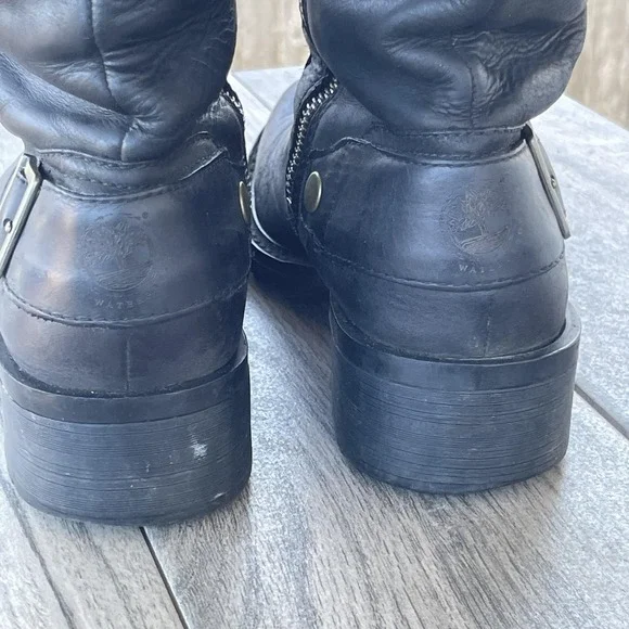 Timberland Boots Women 7.5M Black Leather Waterproof Knee High Riding SOLD OUT - Picture 16 of 16